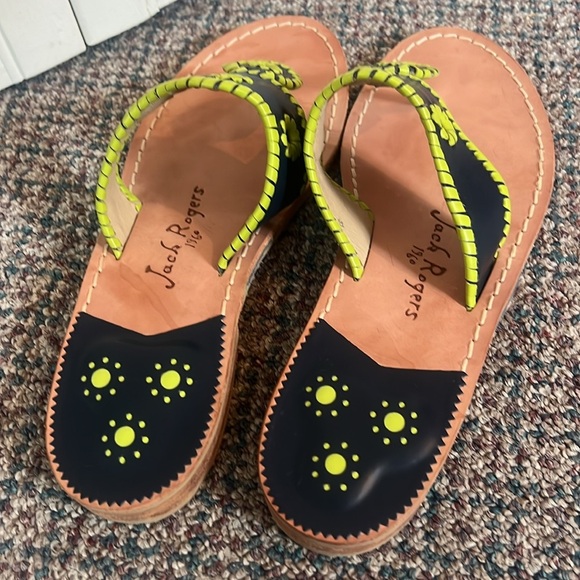 JACK ROGERS Navajo Heritage Jacks Slide Sandals Midnight/ green  Womens US 10 - Picture 3 of 7